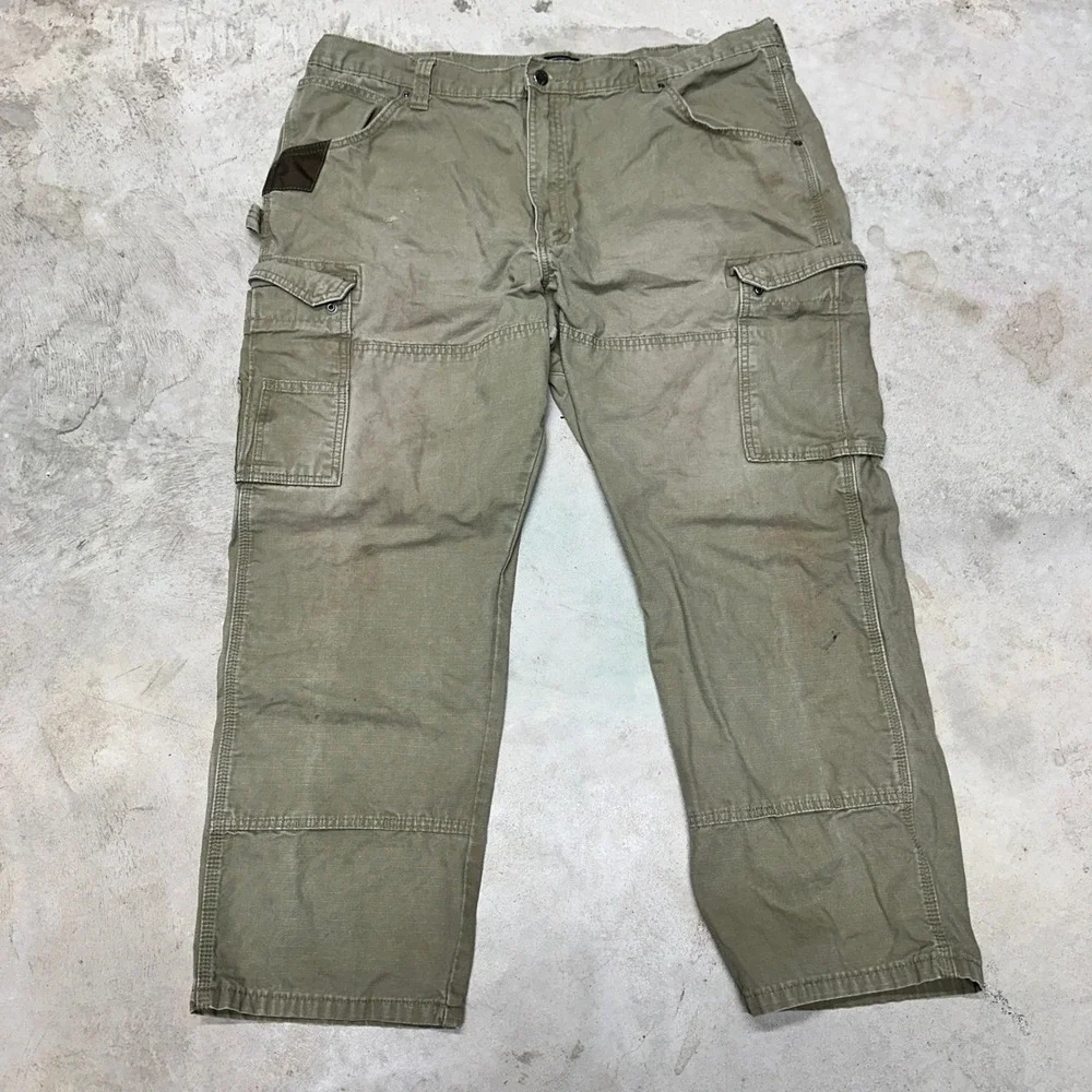 Wrangler Workwear Men Khaki Cargo Pants Utility Work‎ Pants Size 42x34
